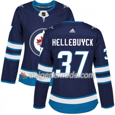 Dame Eishockey Winnipeg Jets Trikot Connor Hellebuyck 37 Adidas 2017-2018 Marineblau Authentic